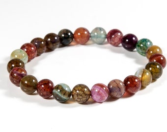 Dragon Vein Agaat-armband (stenen van 8 mm)