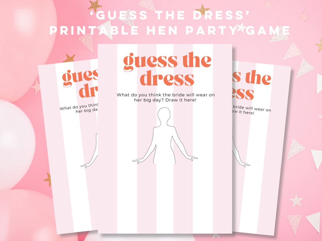 Guess the Dress Hen Party Game Pink Candy Stripe Theme Hens — free download