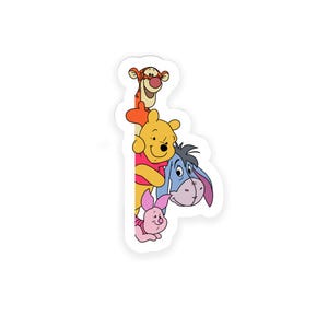 Autocollant Winnie - Sticker Winnie l'ourson, Porcinet, Bourriquet et Tigrou