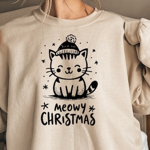 Meowy Noël SVG Png, Joyeux Noël SVG, Chat de Noël Png, Chat Maman SVG, Chat SVG, Chat Png, Chat Noël, Animal SVG, Noël