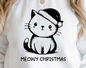 Meowy Christmas Svg Png, Merry Christmas Svg, Christmas Cat Png, Cat Mom Svg, Cat Svg, Cat Png, Cat Christmas, Animal Svg, Christmas