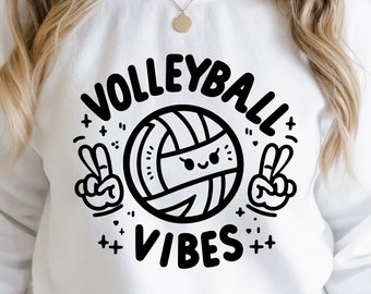 Volleyball Vibes Svg Png, Volleyball Game Day, Volleyball Team Svg, Volleyball Shirt, Sports Svg, Volleyball Clipart, Volleyball Cut File