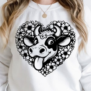 Koe Svg Png, Floral Svg, bloemen Svg, bloemen Png, liefde Svg, liefde koe Svg, schattige koe Svg, grappige koe Svg, dierlijke Png, koe Cricut bestand