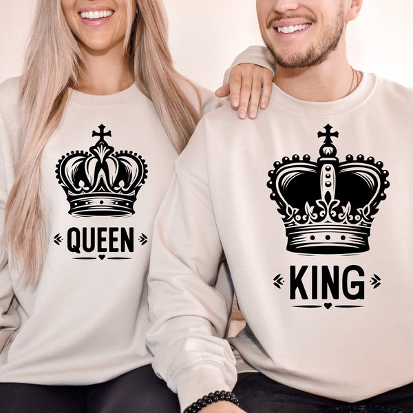King And Queen Svg Png, King Svg Queen Svg, King Crown Svg, King Crown Svg, Couple Matching, His and Hers, Husband and Wife Svg