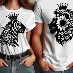 Löwe und Tiger geschnitten Datei, Paar Matching, für Sie und Ihn, Ehemann und Frau geschnitten Datei