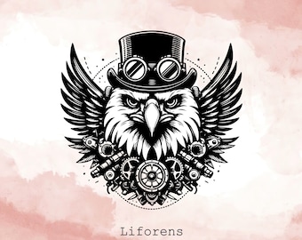 Steampunk Eagle Svg Png, Steampunk Clipart, Steampunk Svg File, Steampunk Vector, Eagle Svg, Eagle Clipart, Metal Gears Svg
