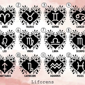 Zodiac Signs Svg Bundle, Zodiac Svg, Zodiac Clipart, Svg Files For Cricut, Zodiac Png, Zodiac Symbols Svg, Astrology Svg