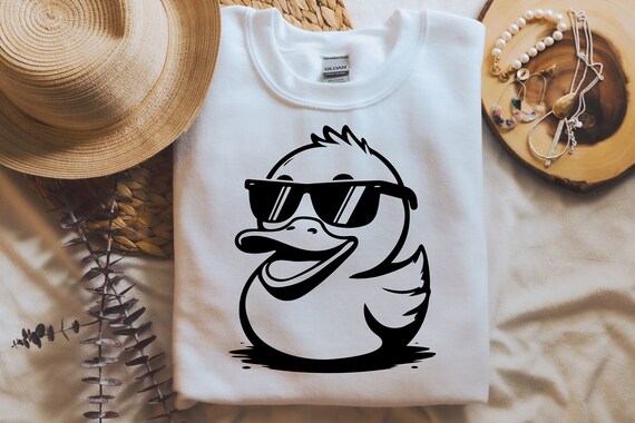 Duck Svg Png, Funny Duck Svg, Duck with Glasses, Cool Duck Svg, Rubber Duck Svg, Rubber Duck Png, Duck Clipart, Duck Cut File