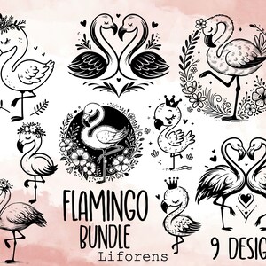 Flamingo Bundle Svg Png, Flamingo Svg, Cute Flamingo Svg, Summer Vibes Svg, Flamingo Vector, Flamingo Cut File, Flamingo Clipart