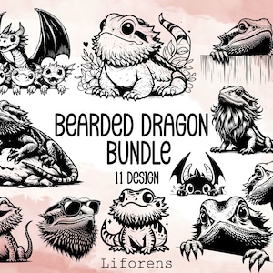 Bearded Dragon Bundle  Svg Png, Bearded Dragon Svg, Lizard Svg, Animals Svg, Cute Lizard, Pet Dragon Svg, Bearded Dragon Cut Files