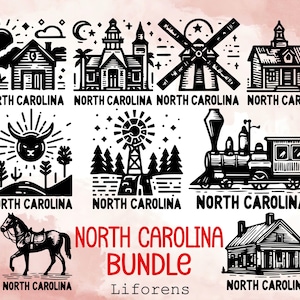 North Carolina Bundle Svg, North Carolina State Svg, North Carolina Logo, North Carolina Vector, Digital Download