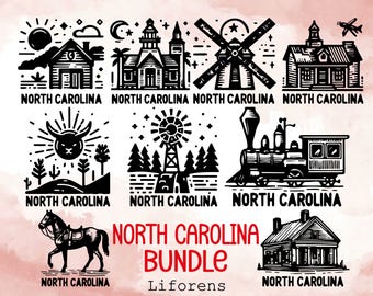 North Carolina Bundle SVG, North Carolina State SVG, North Carolina Logo, North Carolina Vektor, digitaler Download