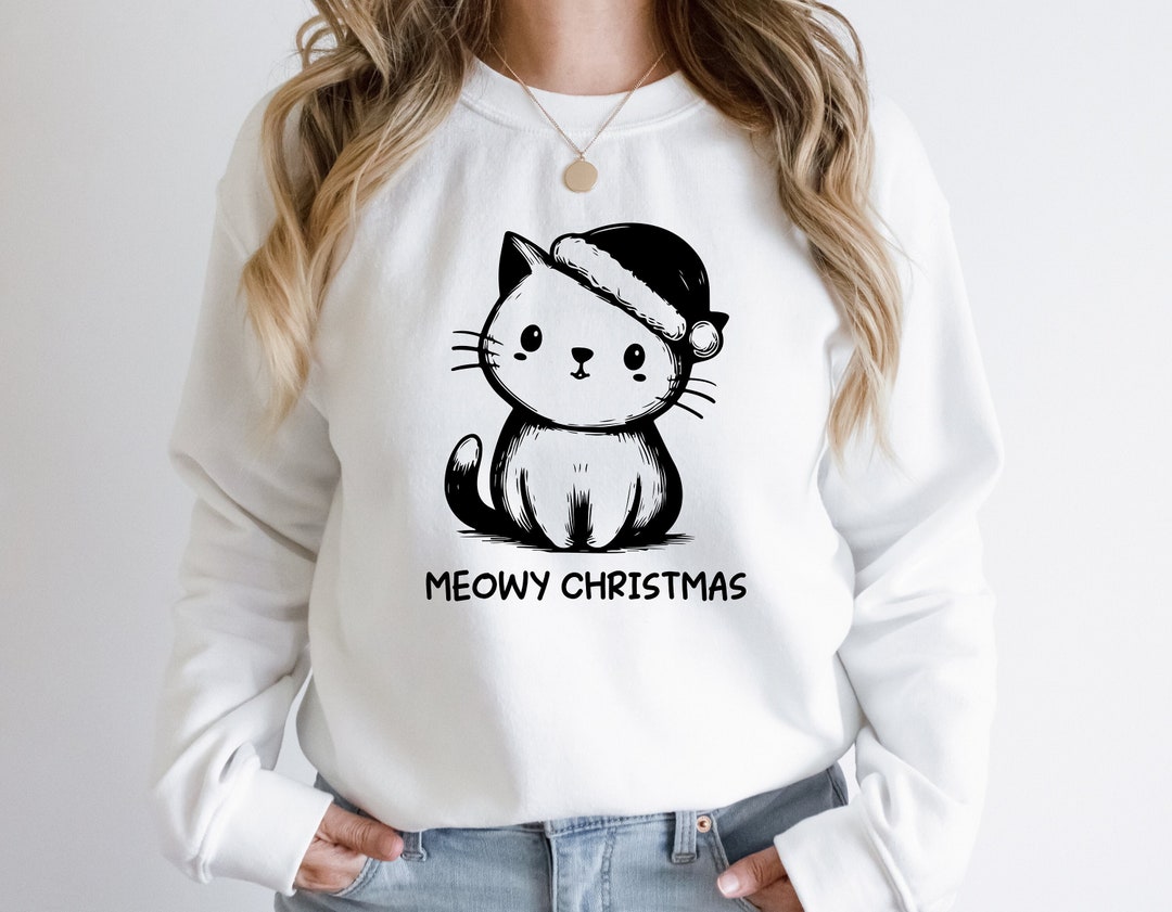 Meowy Christmas Svg Png, Merry Christmas Svg, Christmas Cat Png, Cat ...