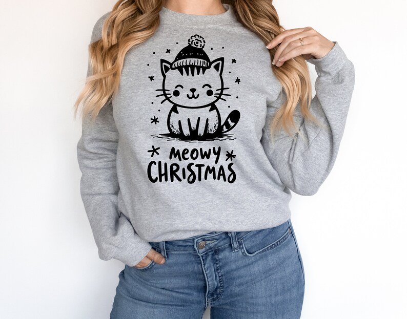 Meowy Christmas Svg Png, Merry Christmas Svg, Christmas Cat Png, Cat ...
