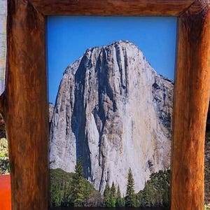 Rustic Log Picture Frame, Live Edge Cabin Decor, Hand Milled Wood