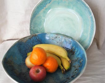 Personalised Fruit Bowl | Custom Ceramic Serving Dish | Engraved Kitchenware | Handmade Pottery Gift | Customisable Home Decor