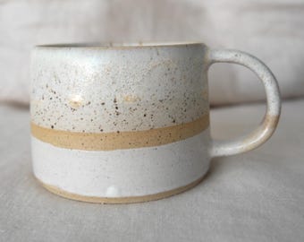 Rustic Handmade mug | Ceramic Mug Handmade | Brown & White Pottery Mug | Wheel Thrown Pottery Mug | Rustic Coffee Mug | Pottery Mug Gift