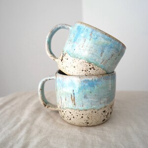 Blue Hue Speckled Handmade Ceramic Mug (wheel thrown) | Dishwasher, Food and Microwave safe |