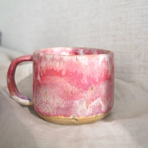 Pink Hue Swirl Handmade Ceramic Mug (wheel thrown)| Pink Handmade Mug | Pink Ceramic Mug | Mug Handmade, Dishwasher, Food and Microwave safe