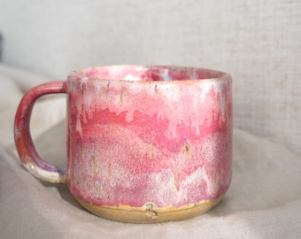 Pink Hue Swirl Handmade Ceramic Mug (wheel thrown)| Pink Handmade Mug | Pink Ceramic Mug | Mug Handmade, Dishwasher, Food and Microwave safe