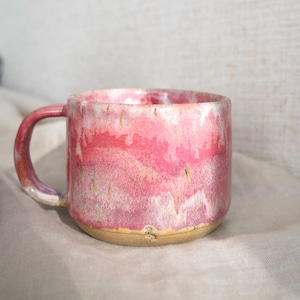 Pink Hue Swirl Handmade Ceramic Mug (wheel thrown) | Dishwasher, Food and Microwave safe |