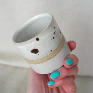 Espresso Cup Handmade | White Speckled Ceramic Piccolo Cup | Rustic Pottery Tumbler | Small Coffee Cup | Wheel Thrown Ceramic Mug