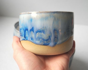 Handmade Ceramic Cup | Blue Pottery Mug | Wheel Thrown Handleless Cup | Coffee Cup Gift | Australian Pottery