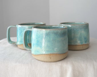 Handmade Luminous Tide Mug (wheel thrown) | Blue Ceramic Mug | Green Handmade Mug | Green Ceramic Mug | Blue Handmade Coffee Mug | Gift Mug