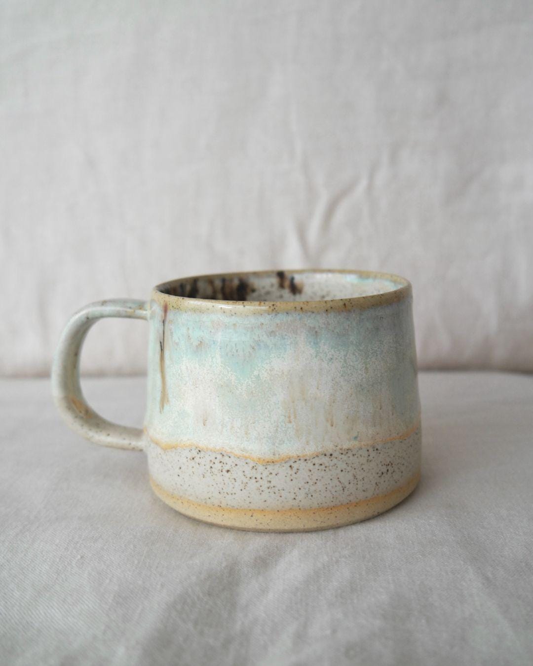 Handmade Ceramic Mug | Wheel Thrown Mug | Green, Blue Mug | Pottery Mug ...