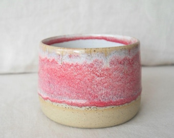 Pink Handmade Ceramic Cup | Handleless Mug | Pottery Coffee & Tea Cup | Wheel Thrown Australian Clay Cup | Unique Pottery Gift |