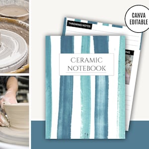 Blue Ceramic Journal for Wheel Throwing Potters, Pottery Log Template, Digital Notebook & Organisation for potters, tool for potters