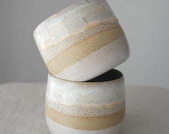 Rustic ceramic mug handmade | Rustic Mug | No Handle Mug | Handmade rustic pottery cup | Handcrafted ceramic coffee mug | Mug without handle