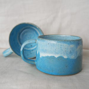 Blå kaffemugg | Secondhandmugg | Handgjord keramikmugg | Handgjord blå keramikmugg | Handgjord present | Handgjort i Australien