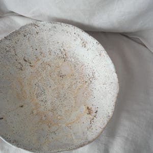 Rustic Handmade Fruit Bowl | Brown & White Ceramic Serving Bowl | Large fruit Bowl Pottery Serving Dish | Large Rustic Bowl