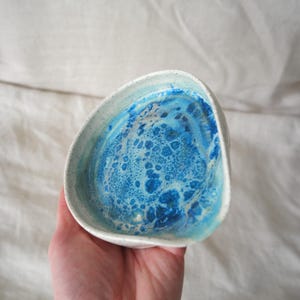 Blue Swirl Handmade Ceramic Spoon Holder | Blue Spoon Rest | Handmade Ceramic Spoon Holder | Dishwasher and Microwave safe |