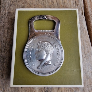 Christofle Silverplate Bottle Opener depicting Napoleon