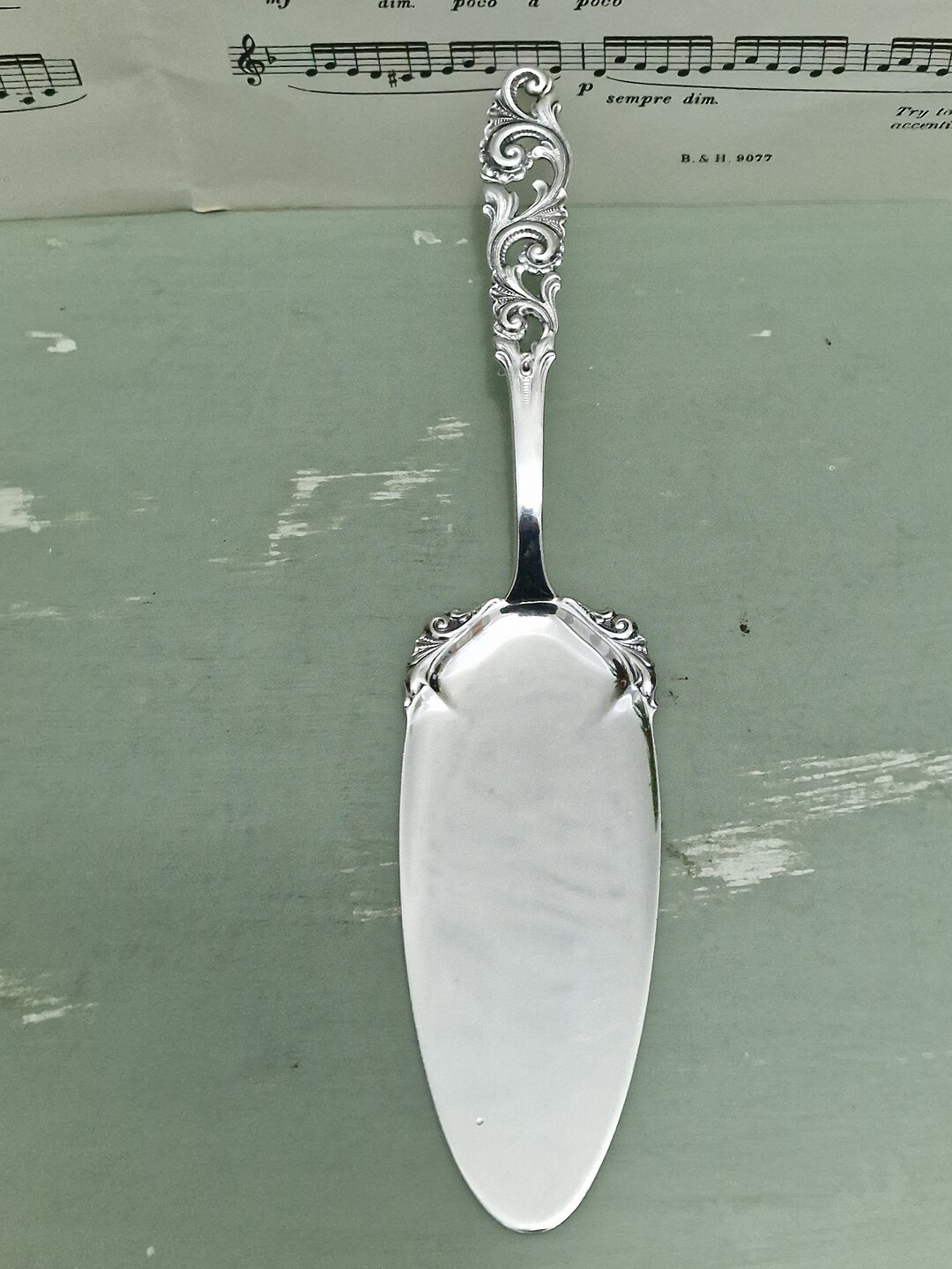 Tele Pattern Silver Brodrene Mylius 9 Inch 830 Silver Cake Slice Tele Pattern - Etsy