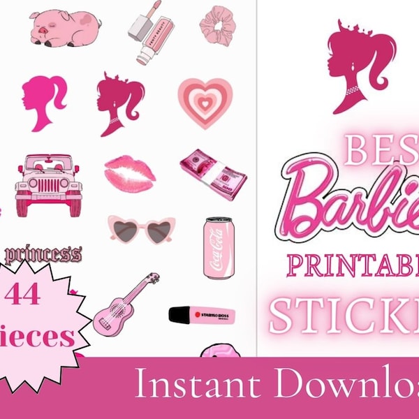 Printable Barbie Stickers Etsy