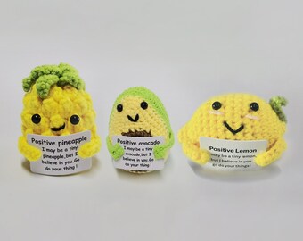 Handmade Crochet mini Kiwi, Lemon, Corn Ornaments, Emotional Support Gift,Positive Affirmation, Mother's Day Gift