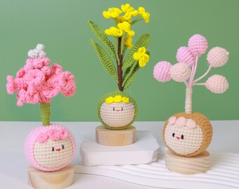 Handmade  original plants and flowers Potted, Elegant ornaments, Crochet Flower Decor, Gift for mom, Encouragement Gifts