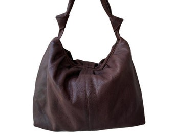 Leather Hobo Bag for Office l Stylish Carry l Daily use l Color-  Sand ombre (Ht - 39 x lgth - 38 x wd -10cm)