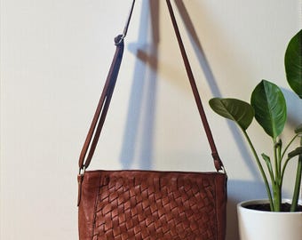 Leather Crossbody Bag | Shoulder Bag | Vintage Boho Shoulder Purse | Leather Handwoven Bag | Vintage Style |