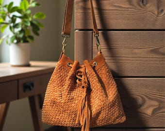 Leather Suede shoulder bag l Suede bag l Leather Bag l Leather shoulder bag l Women's Bag l Ladies Handbag