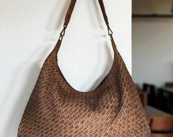 Featured listing image: Leather bag l Handcrafted Bag l Leather Bag l Woven Bag l Washed Bag l Leather bag for women l Ladies Handbag l Vintage l Shoulder Bag
