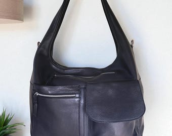 Leather Bag l Handmade leather Bag l Leather shoulder bag l Washed Leather Bag l Women Leather Bag l Leather Half Moon Bag l Crossbody Bag l