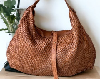 Leather bag l Handcrafted Hobo l Woven Bag l Leather Bag l Handcrafted l Shoulder Bag l Women's Handbag l Ladies Purse l Personalized Bag