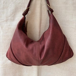 Sac en cuir l Sac en cuir artisanal l Sac hobo l Sac en cuir premium l Sac à bandoulière l sac pour femme l vintage l Cadeau pour elle