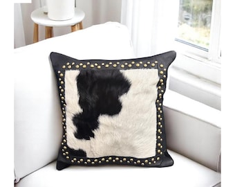 Leather Cushion cover set l Handcrafted cushion cover l Real Leather l Hair on leather l Leather Accessory l Pillow cushion cover l Stylish