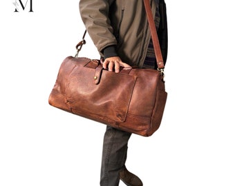 Leather Duffel For Overnight Use  l Stylish Carry l Daily Use l Gym Use l Premium Leather Quality l Spacious And High Utility l Unisex