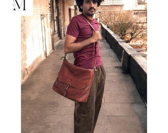 Leather bag l Handcrafted leather messenger bag l Unisex bag l Premium Leather l Washed Crossbody bag l shoulder bag l Vintage style